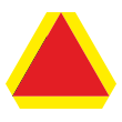 Знак «Тихоходное транспортное средство», ОЗ-1 (сторона 350 мм, кайма 45 мм, С/О пластик)